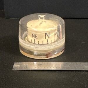 Vintage 1970 Dome Compass – Clear Acrylic Floating Dial Car Boat RV